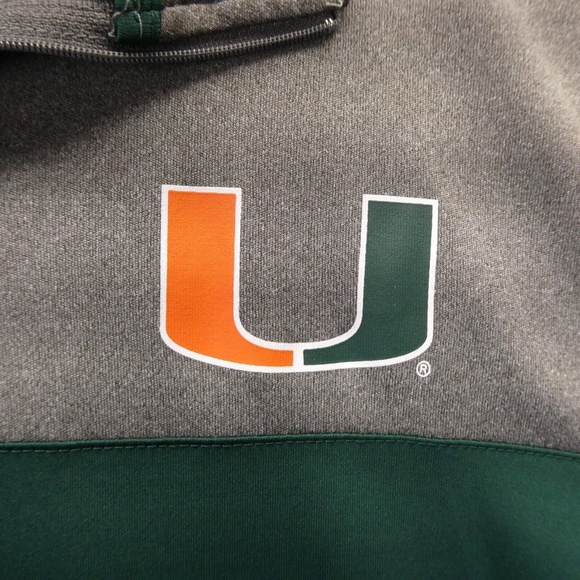 Miami Hurricanes Colosseum Quarter Zip Long Sleeve Pullover Men Large Silver/Gre - Picture 4 of 11